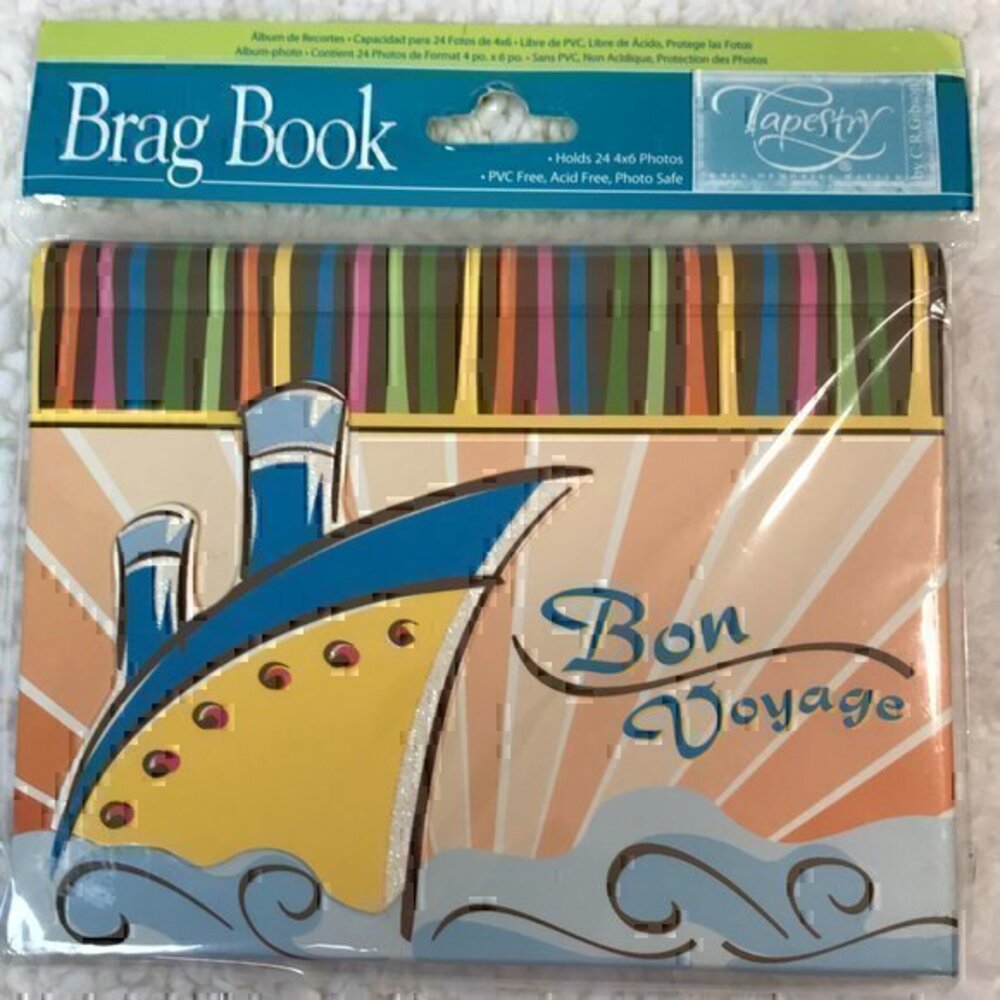 ☀️2/$14 C.R. Gibson Bon Voyage Photo Brag Book